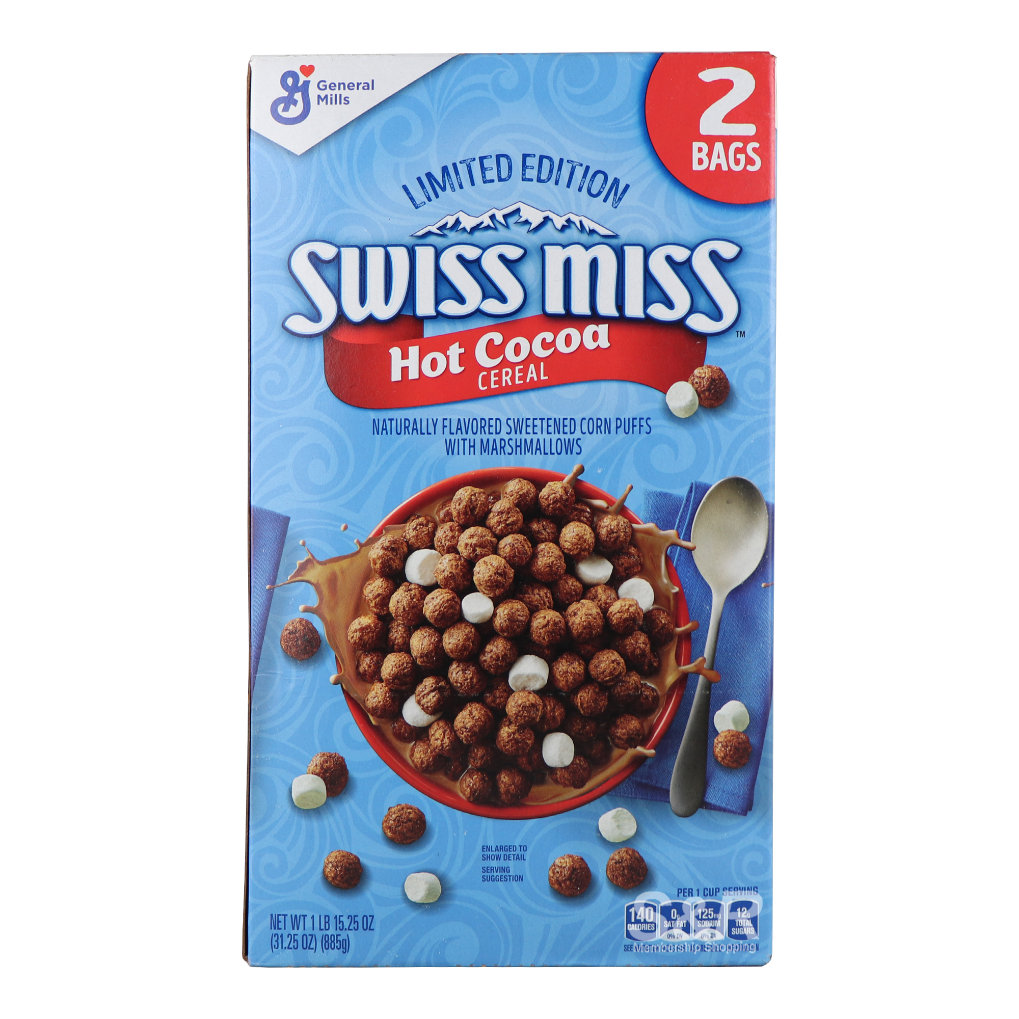 General Mills Swiss Miss Hot Cocoa Cereal 2 bags x 885g General Mills Swiss Miss Hot Cocoa Cereal 2 bags x 885g